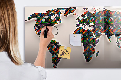 Beschreibbare magnettafel küche Abstrakte Weltkarte