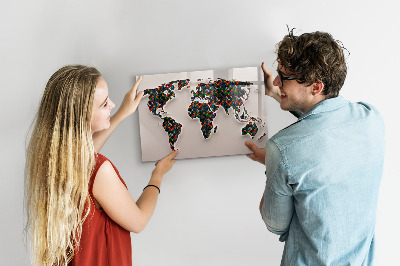 Beschreibbare magnettafel küche Abstrakte Weltkarte