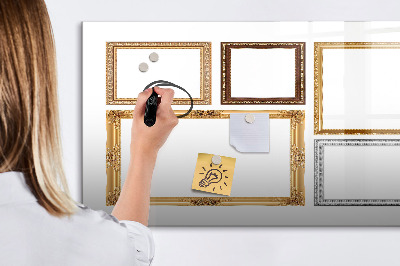 Beschreibbare magnettafel Rahmen aus Gold
