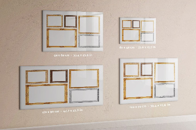 Beschreibbare magnettafel Rahmen aus Gold