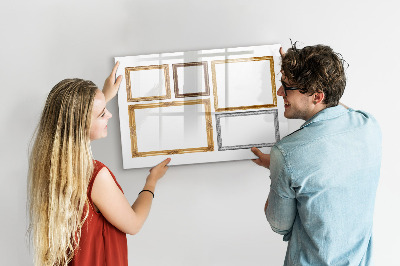 Beschreibbare magnettafel Rahmen aus Gold