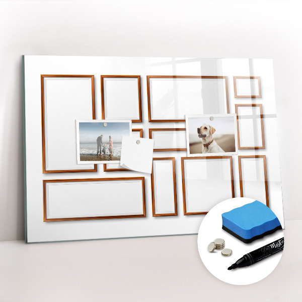 Beschreibbare magnettafel küche Holzrahmen