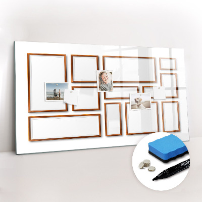 Beschreibbare magnettafel küche Holzrahmen