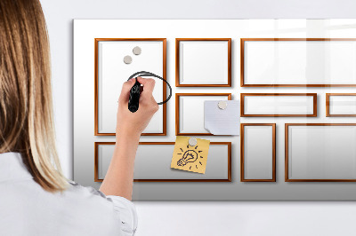 Beschreibbare magnettafel küche Holzrahmen