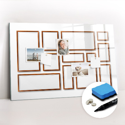 Beschreibbare magnettafel küche Holzrahmen