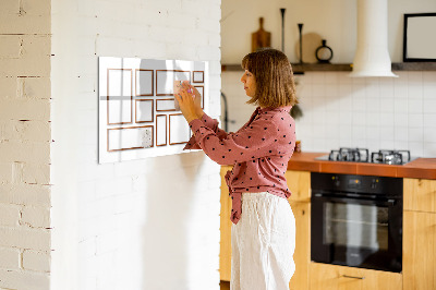 Beschreibbare magnettafel küche Holzrahmen