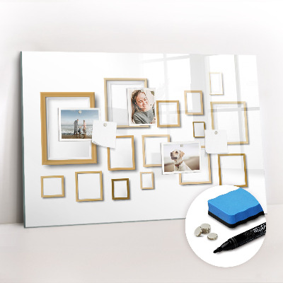 Beschreibbare magnettafel Holzrahmen
