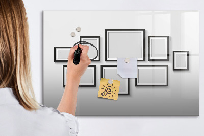 Beschreibbare magnettafel küche Schwarzer Rahmen