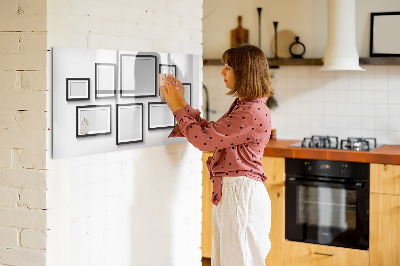 Beschreibbare magnettafel küche Schwarzer Rahmen