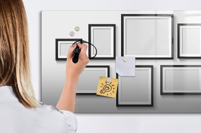 Beschreibbare magnettafel küche Schwarzer Rahmen