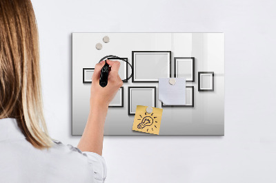 Beschreibbare magnettafel küche Schwarzer Rahmen
