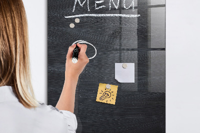 Magnettafel aus Glas Menütafel