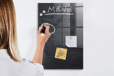 Magnettafel aus Glas Menütafel