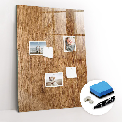 Trocken abwischbare Magnettafel Warmer Holzton