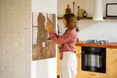 Trocken abwischbare Magnettafel Warmer Holzton