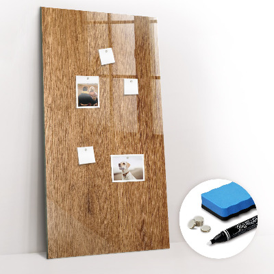 Trocken abwischbare Magnettafel Warmer Holzton