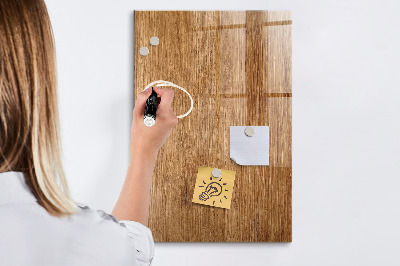 Trocken abwischbare Magnettafel Warmer Holzton