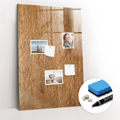 Trocken abwischbare Magnettafel Warmer Holzton