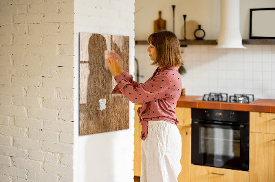 Trocken abwischbare Magnettafel Warmer Holzton