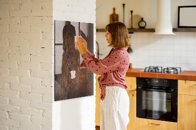 Magnettafel mit Magneten Dunkles Holz