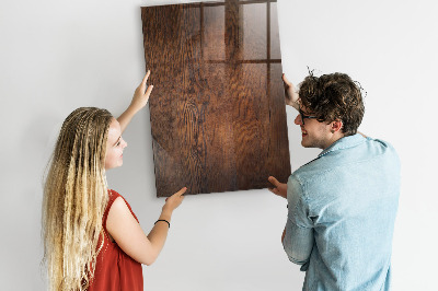 Schreib magnettafel Dunkles Holz