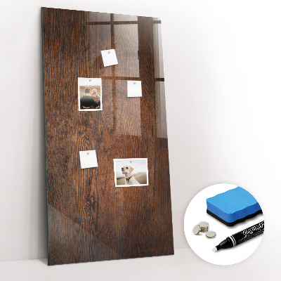 Schreib magnettafel Dunkles Holz