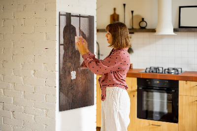 Magnettafel mit Magneten Dunkles Holz