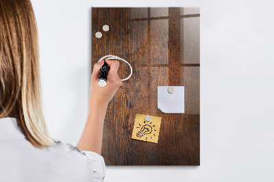 Magnettafel mit Magneten Dunkles Holz