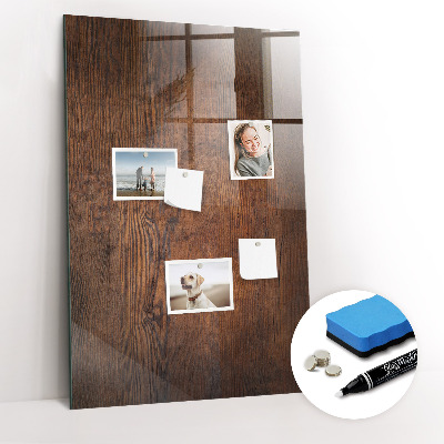 Schreib magnettafel Dunkles Holz