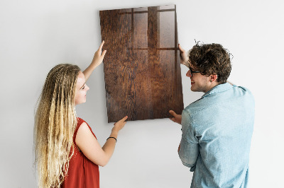 Magnettafel mit Magneten Dunkles Holz