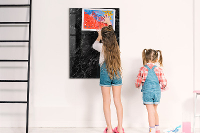 Schreib magnettafel Dunkler Marmor