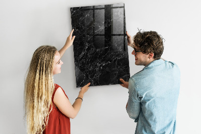 Schreib magnettafel Dunkler Marmor