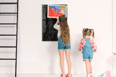 Schreib magnettafel Dunkler Marmor
