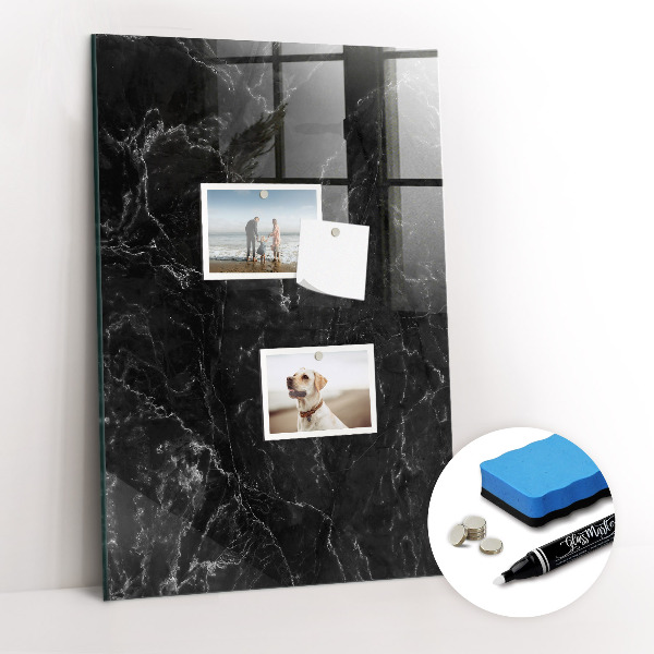 Schreib magnettafel Dunkler Marmor