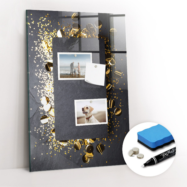 Magnettafel zum schreiben Goldenes Konfetti