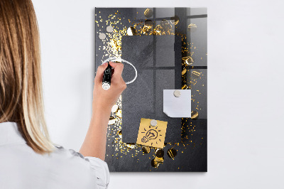 Magnettafel zum schreiben Goldenes Konfetti