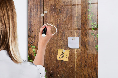 Trocken abwischbare Magnettafel Rustikales Holz