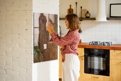 Trocken abwischbare Magnettafel Rustikales Holz