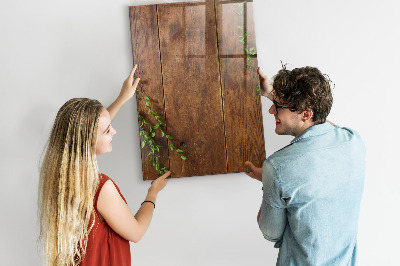 Trocken abwischbare Magnettafel Rustikales Holz