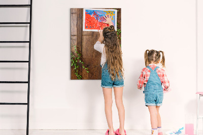 Magnettafel zum schreiben Rustikales Holz