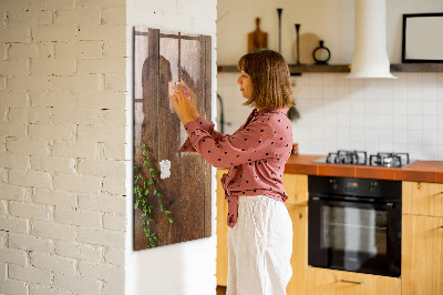 Trocken abwischbare Magnettafel Rustikales Holz