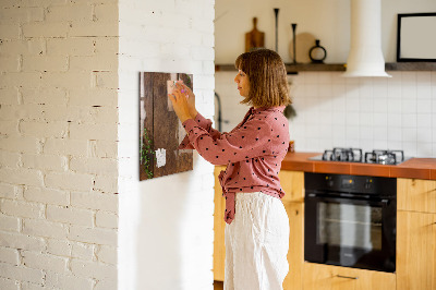 Trocken abwischbare Magnettafel Rustikales Holz