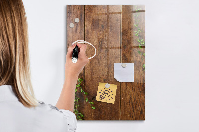 Trocken abwischbare Magnettafel Rustikales Holz