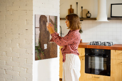 Trocken abwischbare Magnettafel Rustikales Holz