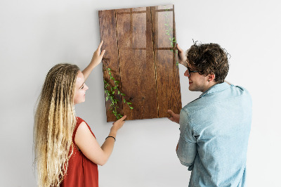 Trocken abwischbare Magnettafel Rustikales Holz