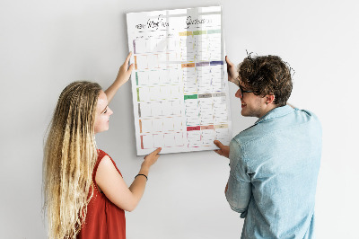 Magnettafel mit Marker Wöchentlicher Speiseplan