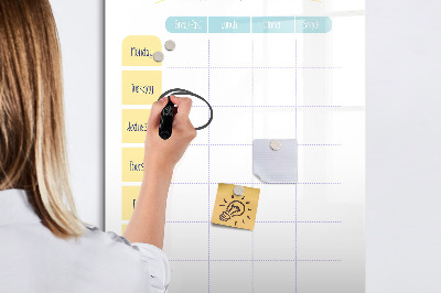 Magnettafel mit Marker Wöchentlicher Essensplaner