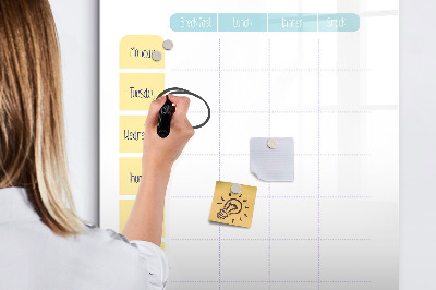 Magnettafel mit Marker Wöchentlicher Essensplaner