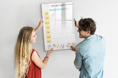 Magnettafel mit Marker Wöchentlicher Essensplaner