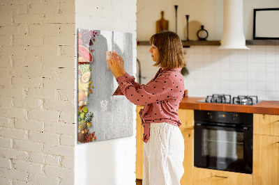 Magnetische Schreibtafel Gemüse auf Holz